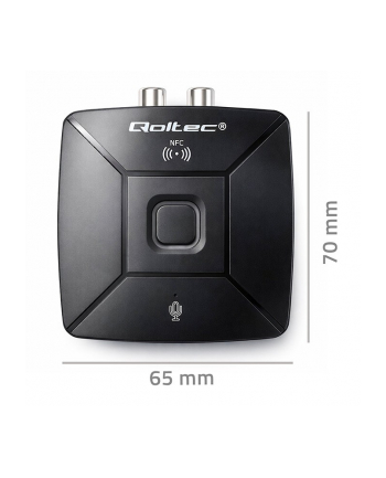Transmiter Qoltec bezprzewodowy odbiornik Audio HiFi Home'Car | Bluetooth 6.0 | NFC | 2 X RCA | 1 x AUX MiniJack 3.5mm | Mikrofon nr 2
