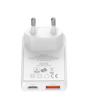 4smarts Ładowarka sieciowa FlatPlug Duos 20W USB-C + USB-A Biała