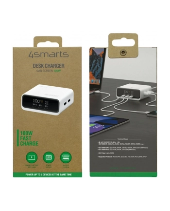 4smarts Stacja ładująca Deck 100W GaN 3xUSB-C + 2xUSB-A Biała