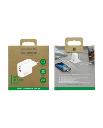 4smarts Ładowarka sieciowa Flex 65W 2xUSB-C + 1xUSB-A Biała