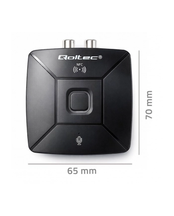 Transmiter Qoltec bezprzewodowy odbiornik Audio HiFi Home'Car | Bluetooth 6.0 | NFC | 2 X RCA | 1 x AUX MiniJack 3.5mm | Mikrofon nr 2