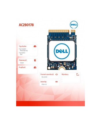 dell Dysk SSD 512 GB M.2 PCIe 4x4 Class 35 2230