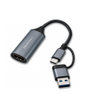 qoltec Adapter USB-C USB-A | HDMI | 4K 30Hz | aluminium - nr 1