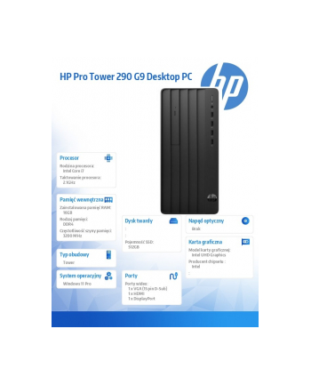 hp inc. Komputer 290 Tower G9 i7-14700 512GB/16GB/W11P      D10FPET nr 2