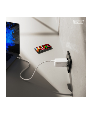 digitus Ładowarka sieciowa/zasilacz USB GaN 67W, 2x USB-C, 1x USB-A, biała