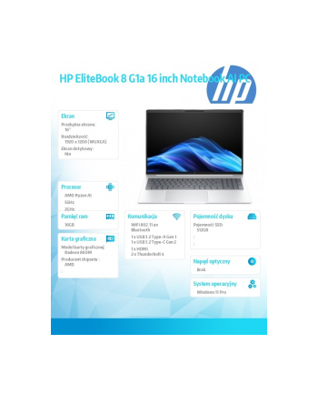 hp inc. Notebook EliteBook 8 G1a RAIP350 512GB/16GB/W11P/16.0   C51G5ET nr 1