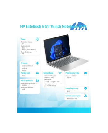 hp inc. Notebook EliteBook 6i U5-225H 512GB/16GB/W11P/14.0   C51N6ET
