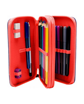 kids euroswan Piórnik dwukomorowy z wyposażeniem Spiderman czerwony-niebieski