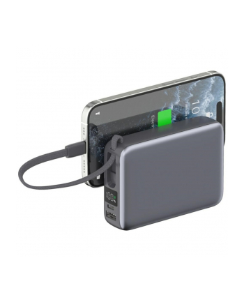 4smarts Powerbank Pocket Dual Cord 20000mAh 22,5W z wbudowanym kablem USB-C 15cm Szary nr 2