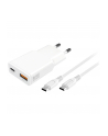 4smarts Ładowarka sieciowa PDPlug 20W GaN + USB-C + USB-A + kabel USB-C  1,5m Biała - nr 1