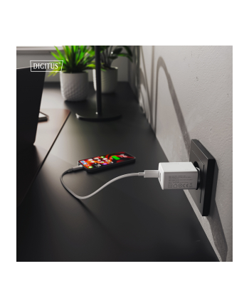 digitus Ładowarka sieciowa/zasilacz USB 20W, 1x USB-C, 1x USB-A, biała nr 1