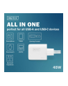 digitus Ładowarka sieciowa/zasilacz USB GaN 45W, 1x USB-C, 1x USB-A, biała - nr 11