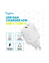 digitus Ładowarka sieciowa/zasilacz USB GaN 45W, 1x USB-C, 1x USB-A, biała - nr 15