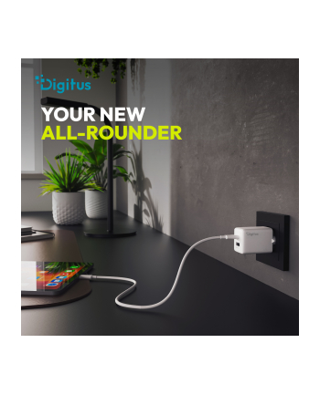 digitus Ładowarka sieciowa/zasilacz USB GaN 45W, 1x USB-C, 1x USB-A, biała nr 1