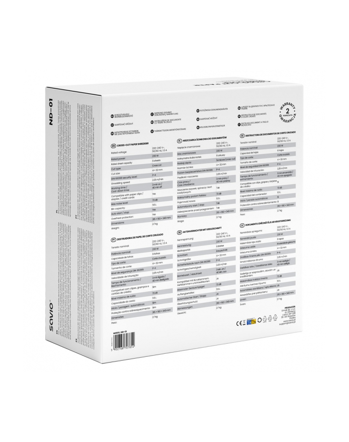 savio Niszczarka ścinkowa do dokumentów ND-01 główny