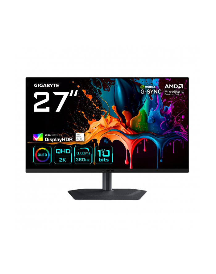 Monitor Gigabyte 27'' MO27Q3 OLED QHD 360Hz 2xHDMI DP HUB głośniki główny