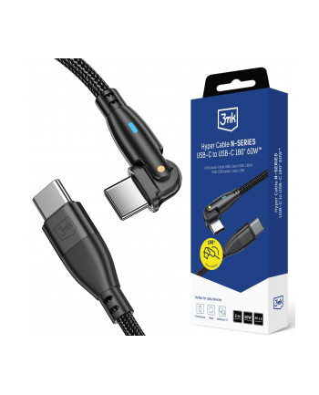 Kabel USB 3mk Hyper Cable N-SERIES USB-C to USB-C 180° 60W 20V/3A 2m