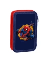 kids euroswan Piórnik dwukomorowy z wyposażeniem Spiderman czerwony-niebieski - nr 3
