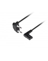 Kabel zasilający Lanberg CEE 7/16 -> IEC 320 C7 EURO (radiowy) 1,8m kątowy VDE czarny - nr 1