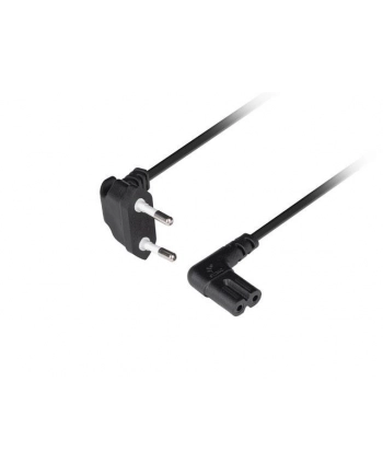 Kabel zasilający Lanberg CEE 7/16 -> IEC 320 C7 EURO (radiowy) 1,8m kątowy VDE czarny