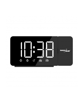  Radiobudzik cyfrowy LED z projektorem GreenBlue,radio FM, alarm, zegar 12/24, zasilanie USB 5V DC + CR2032, GB172 nr 1