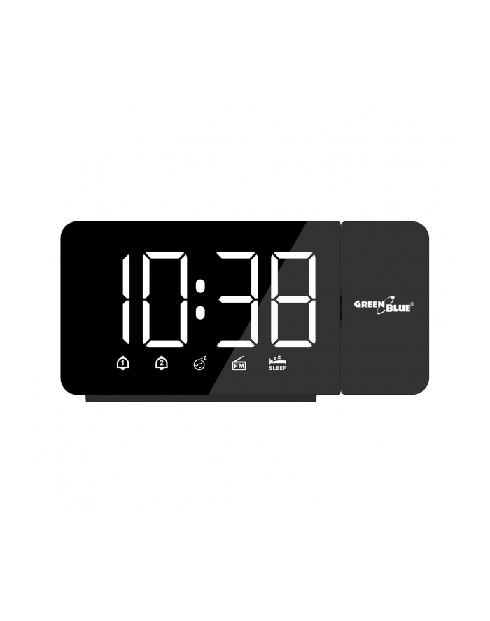  Radiobudzik cyfrowy LED z projektorem GreenBlue,radio FM, alarm, zegar 12/24, zasilanie USB 5V DC + CR2032, GB172 główny