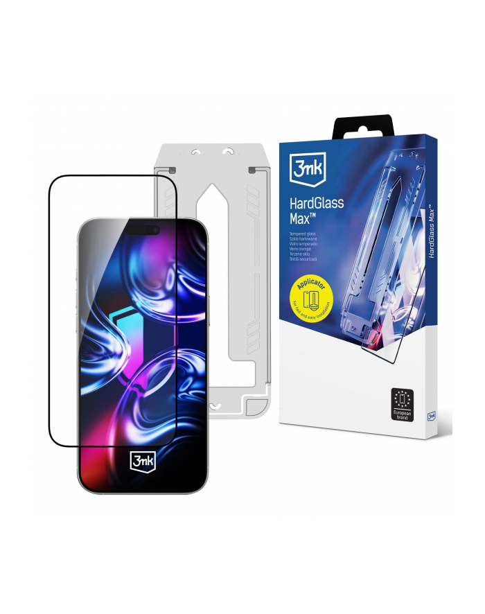 3mk pczerwonyection Szkło hartowane z ramką montażową do Apple iPhone 16 Pro/17 - 3mk HardGlass Max główny