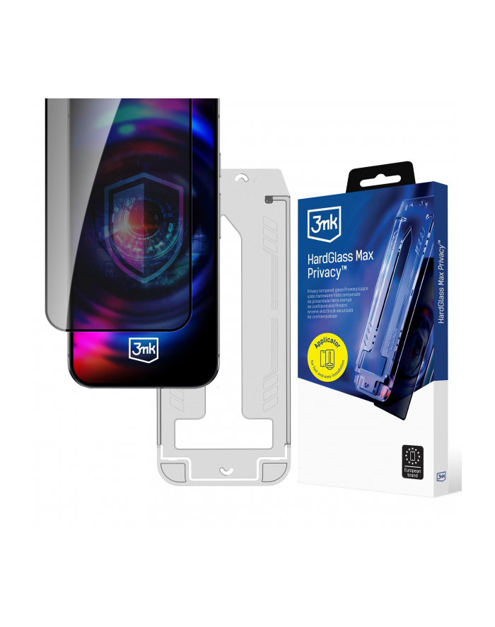 3mk pczerwonyection Szkło prywatyzujące z ramką montażową do Samsung Galaxy S25 FE - 3mk HardGlass Max Privacy główny