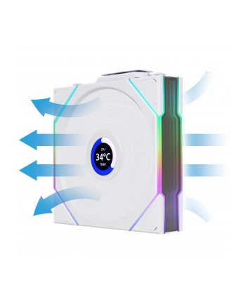Wentylator komputerowy Lian Li UNI FAN TL Wireless LCD Reverse White 120mm (12RTLLCD1W1W)