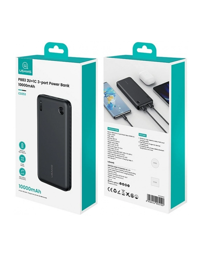 usams Powerbank PB83 10000mAh PD 2xUSB-A USB-C biały główny