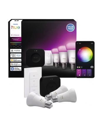Philips Hue Bridge Pro + 3 x E27 + Dimmer switch Zestaw startowy: 3 inteligentne żarówki E27 + Dimmer switch + Bridge Pro nr 1