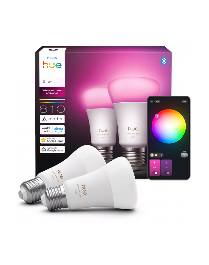 Philips Hue White and color ambiance Inteligentna żarówka A60 E27 - 810 | 2 szt. główny