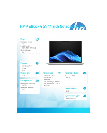 hp inc. Notebook ProBook 4 G1i U7-255H 512GB/24GB/W11P/14.0   C51N2ET nr 2