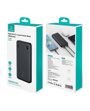 usams Powerbank PB83 10000mAh PD 2xUSB-A USB-C biały