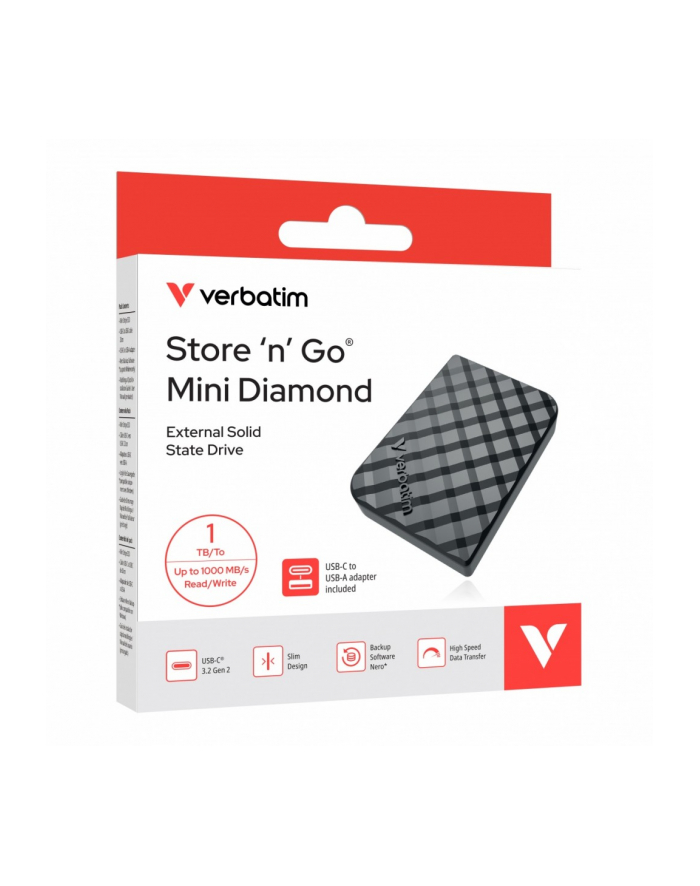 verbatim Dysk Mini Diamond SSD 1TB USB-C 32025 główny