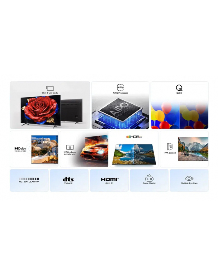 TCL 75T69C 75'' | QLED | 4K UHD | DVB-T2/C/S2 | Smart TV | Wi-Fi | Bluetooth | 3xHDMI | 1xUSB |144Hz główny
