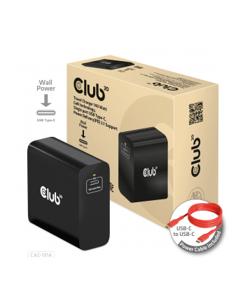 Club 3D Power Adapter   Gan Technology   24 Pin Usb C   140 Watt nr 1