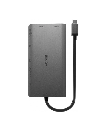 Lindy Replikator portów USB-C do 1xHDMI/1xDP/1xRJ45/2xUSB 3.0/1xUSB-C/1xSD/1xAudio (43323)