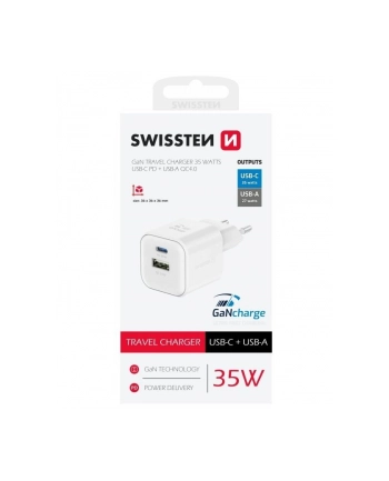 Swissten Ładowarka Sieciowa Qc Usb-A 27 W Usb-C 35