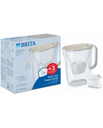 brita Dzbanek filtrujący Style Essential 2.4l + 3 wkłady, piaskowy