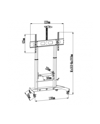 techly Stojak mobilny do tv 52-110 '' 120kg lub do tablicy interaktywnej nr 2