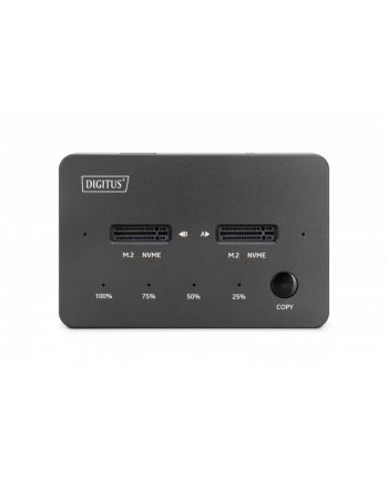 digitus Stacja dokująca dysków z funkcją klonowania | USB-C 3.1 Gen2 10Gbps | SSD M.2 NVMe (max. 2x 4TB) | Funkcja Offline Clone | Czarna