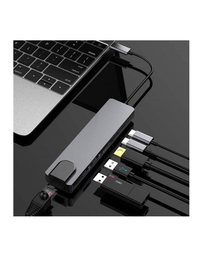 gembird Adapter USB-C Hub USB-C/A LAN HDMI główny