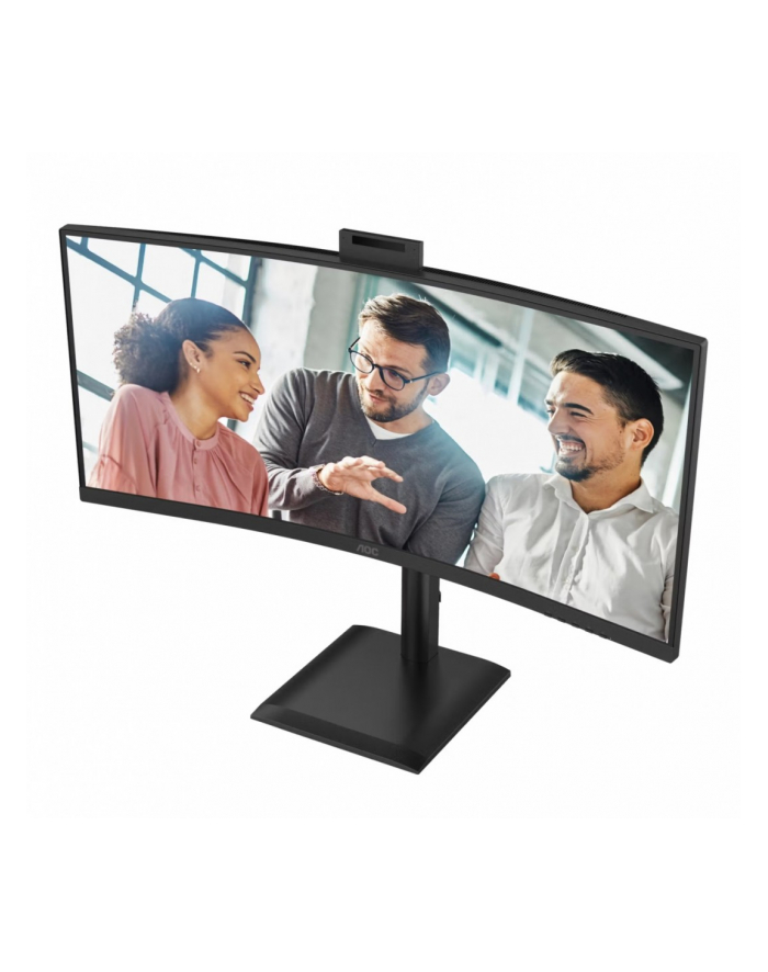 aoc Monitor 34 cale CU34E4CW Curved VA 120Hz HDMIx2 DP RJ45 USB-C HAS Kamera główny