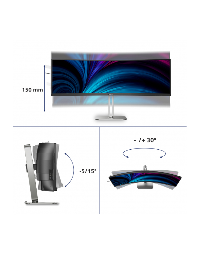 philips Monitor 49B2U5900C 48.8 cala VA 75Hz HDMIx2 DP USB-C RJ45 HAS główny