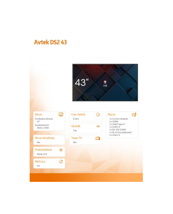 avtek Monitor informacyjny DS2 43 cale