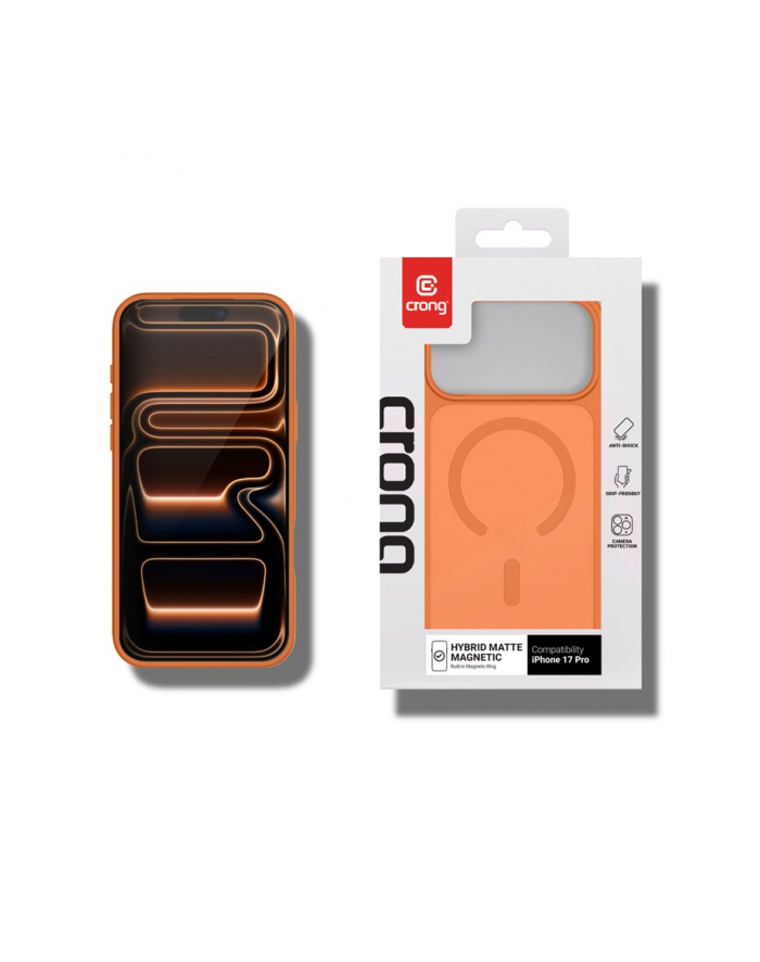crong Etui Hybrid Matte Magnetic Etui MagSafe iPhone 17 Pro Pomarańczowe główny