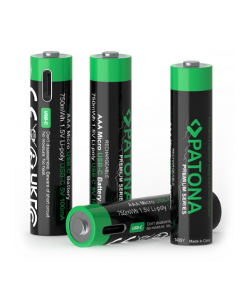 Patona Premium 4x Akumulatory Aaa z Usb-c i kablem 2 do 1 nr 2