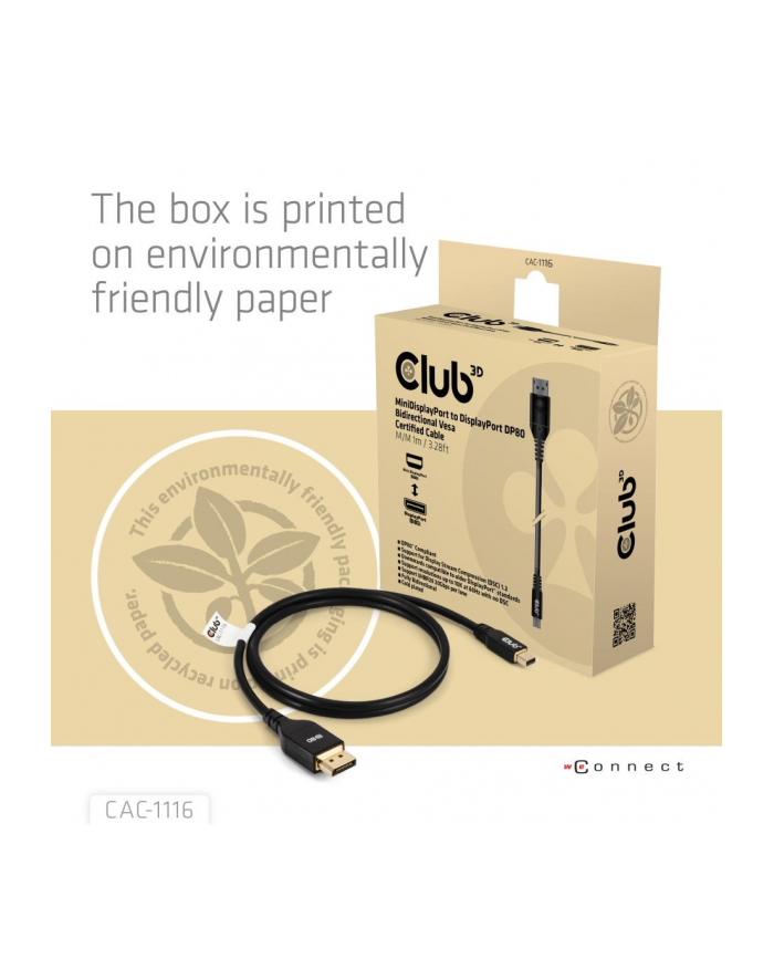 Club3D DisplayPort 2.1 1 m (CAC1116) główny