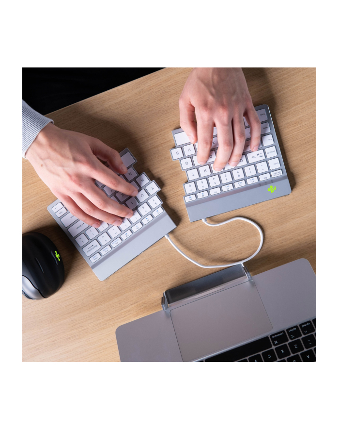 Klawiatura R-Go Tools Split Break Biała (RGOSBUSWLWH) główny